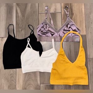 Set of (4) solid bralettes/sports bras/bras!All worn but still lots of life left